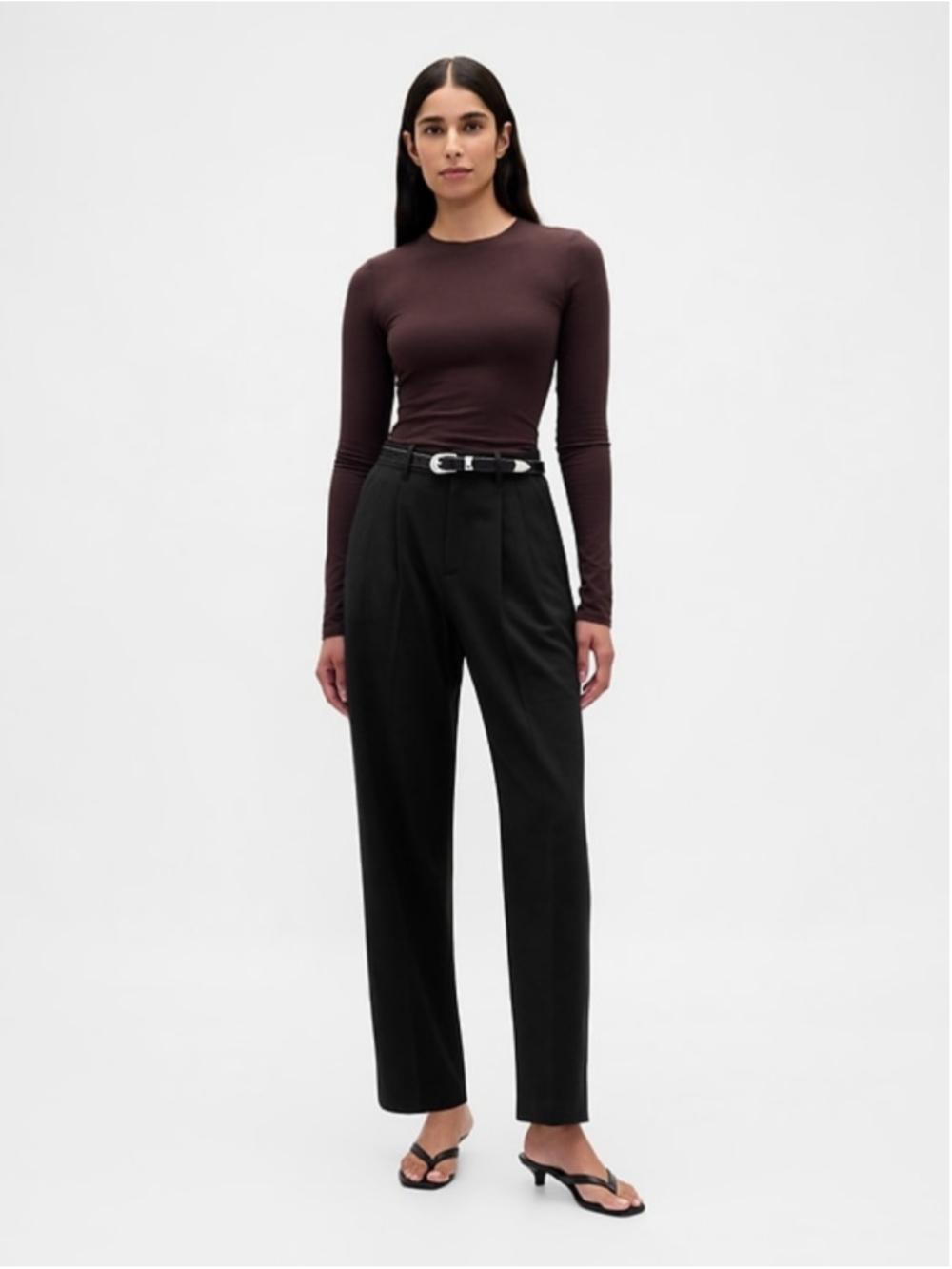 GAP 365 High Rise Brushed Twill Taper Ankle Trousers Black Pant 2 PETITE NWT $90